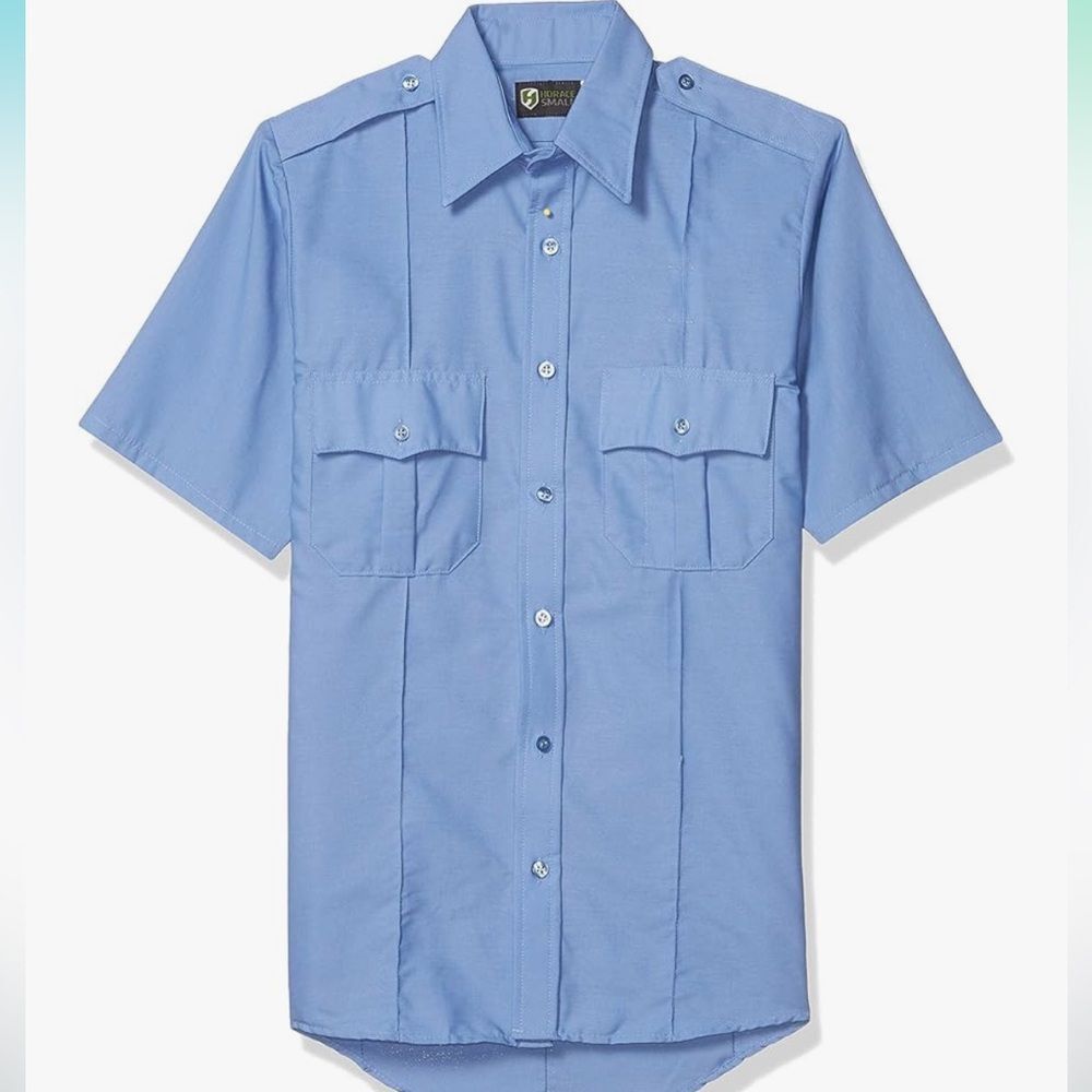 Horace Men’s Blue Uniform Shirt Small EMT Security Work Shirt Short Sleeve